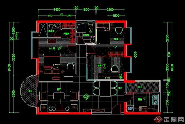 独特完整住宅室内空间装饰设计cad施工图